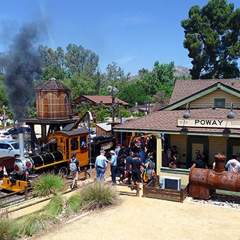 Old Poway Park with train at station