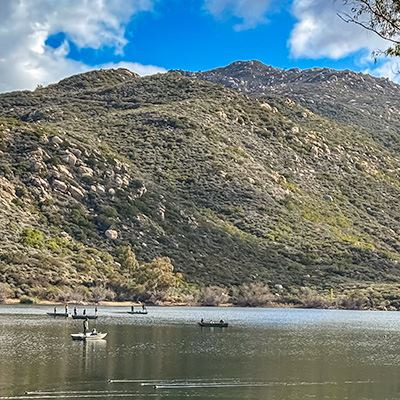 lake Poway Boaters and Ducks