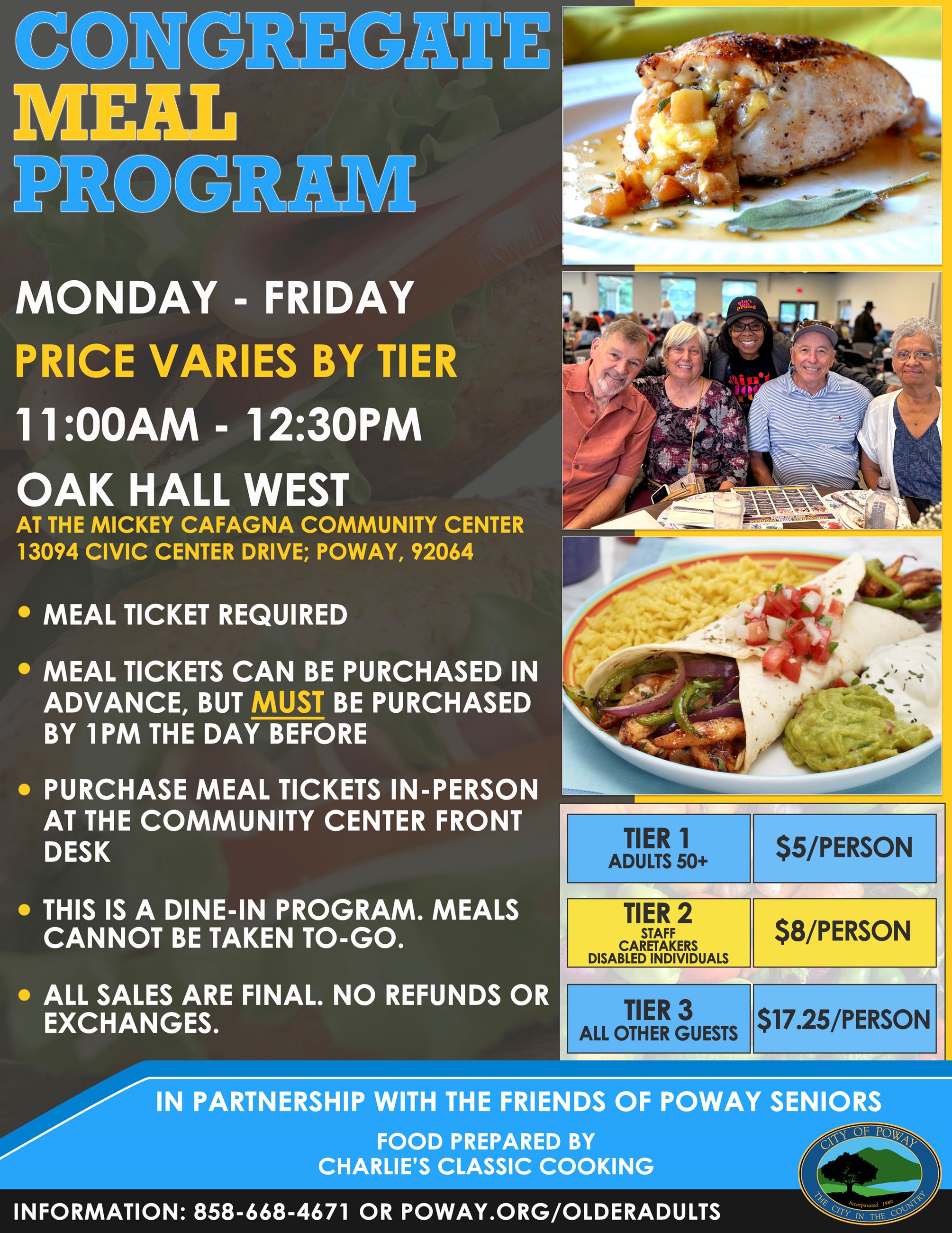 Congregate Meal Program - UPDATED January 2026 with February Price Change