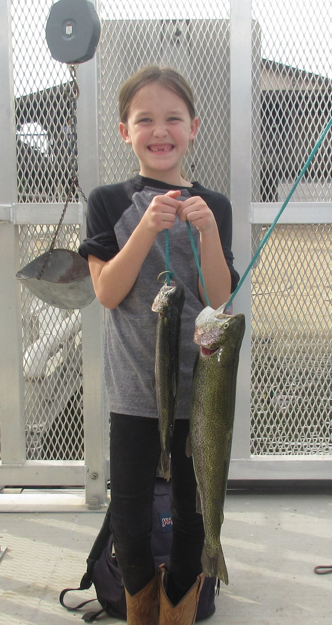 Reilley Pardue Winchester, 6 Jan 2018, 8yo, green power bait, Sign n of pier, 4lb, her biggest trout