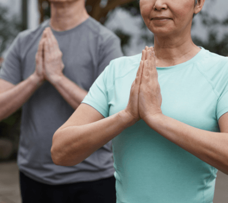 older adults taking yoga