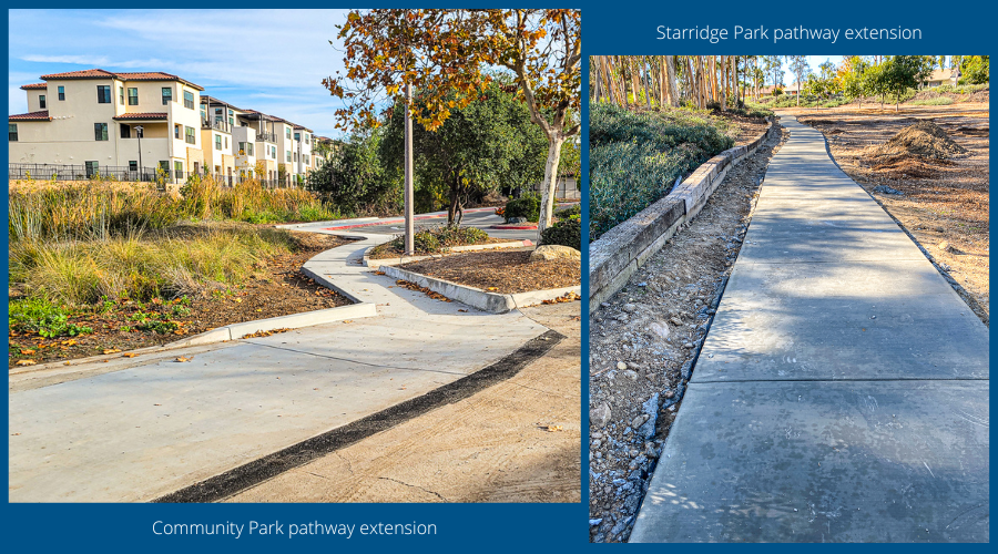 Community Park and Starridge Park pathways extensions