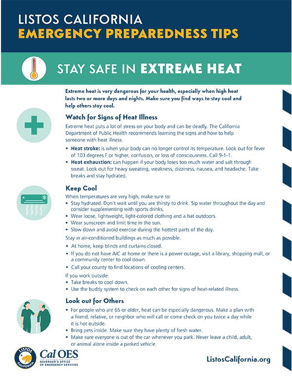 Link to Stay Safe in Extreme Heat flyer