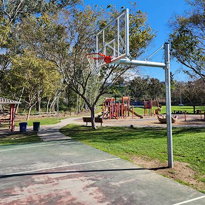 Starridge park basketball court before resurface