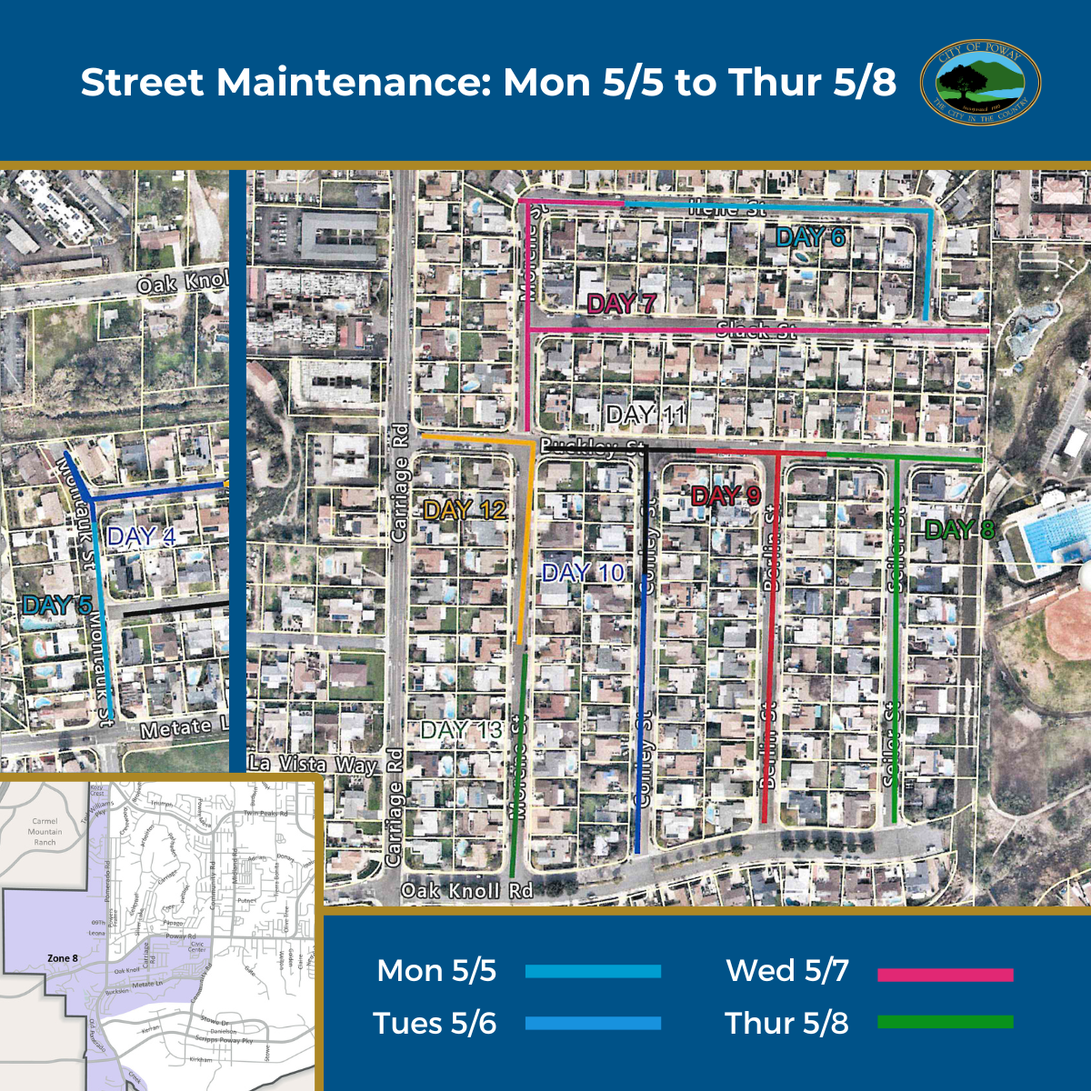 Street Maintenance Zone 8 Week of May 5