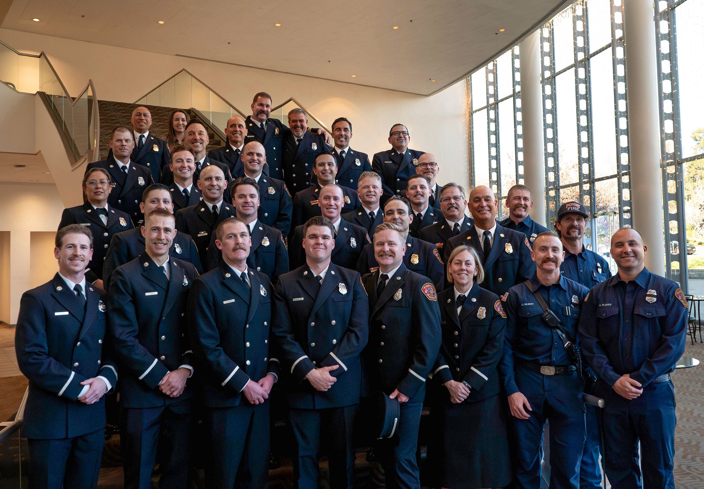 Poway Fire group photo at 2026 badge ceremony